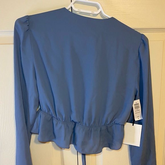 Aritzia Sunday Best Smokey blue Tie Front blouse - Picture 5 of 5